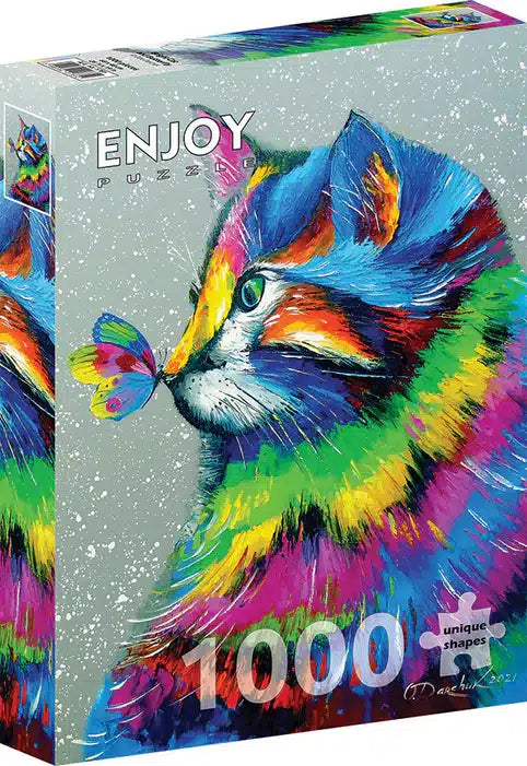 Enjoy Puzzle: Bright Cat and Butterfly image 0